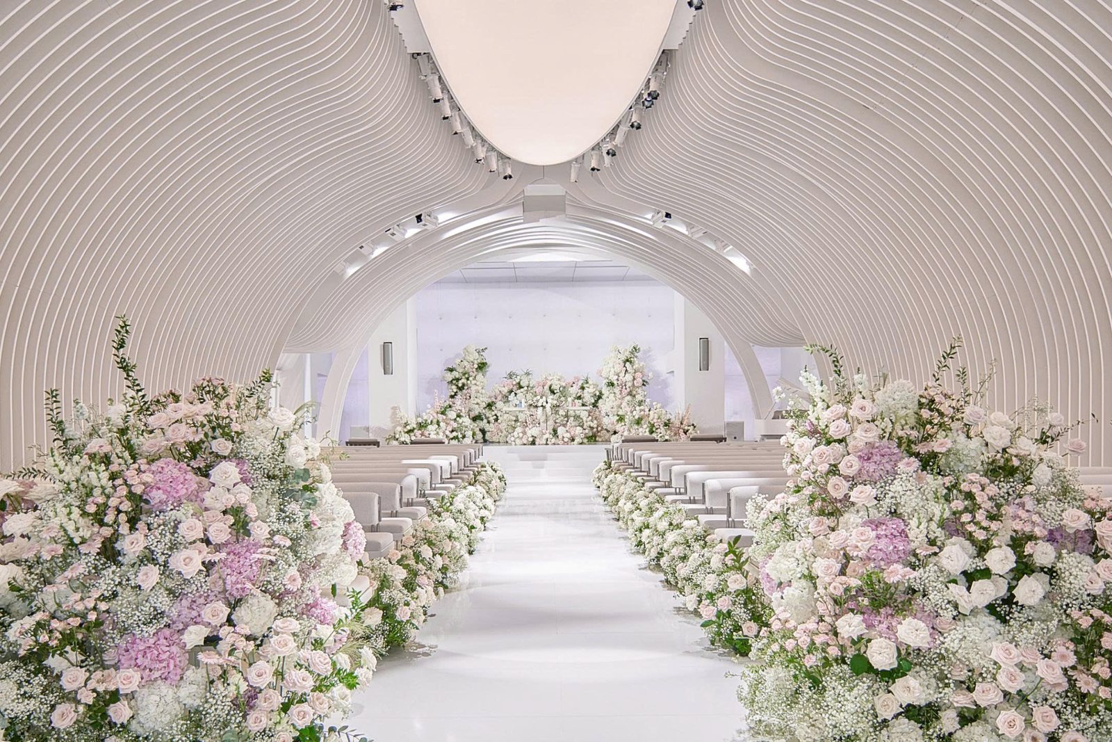 Floral aisle in the La Belle ceremony hall